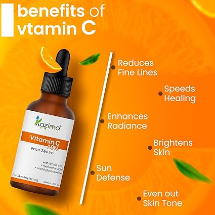 10% Vitamin C Face Serum with 0.5% Ferulic Acid & Hyaluronic Acid for Dark Spots, Hyperpigmentation & Brightening for Men & Women | 30 ml