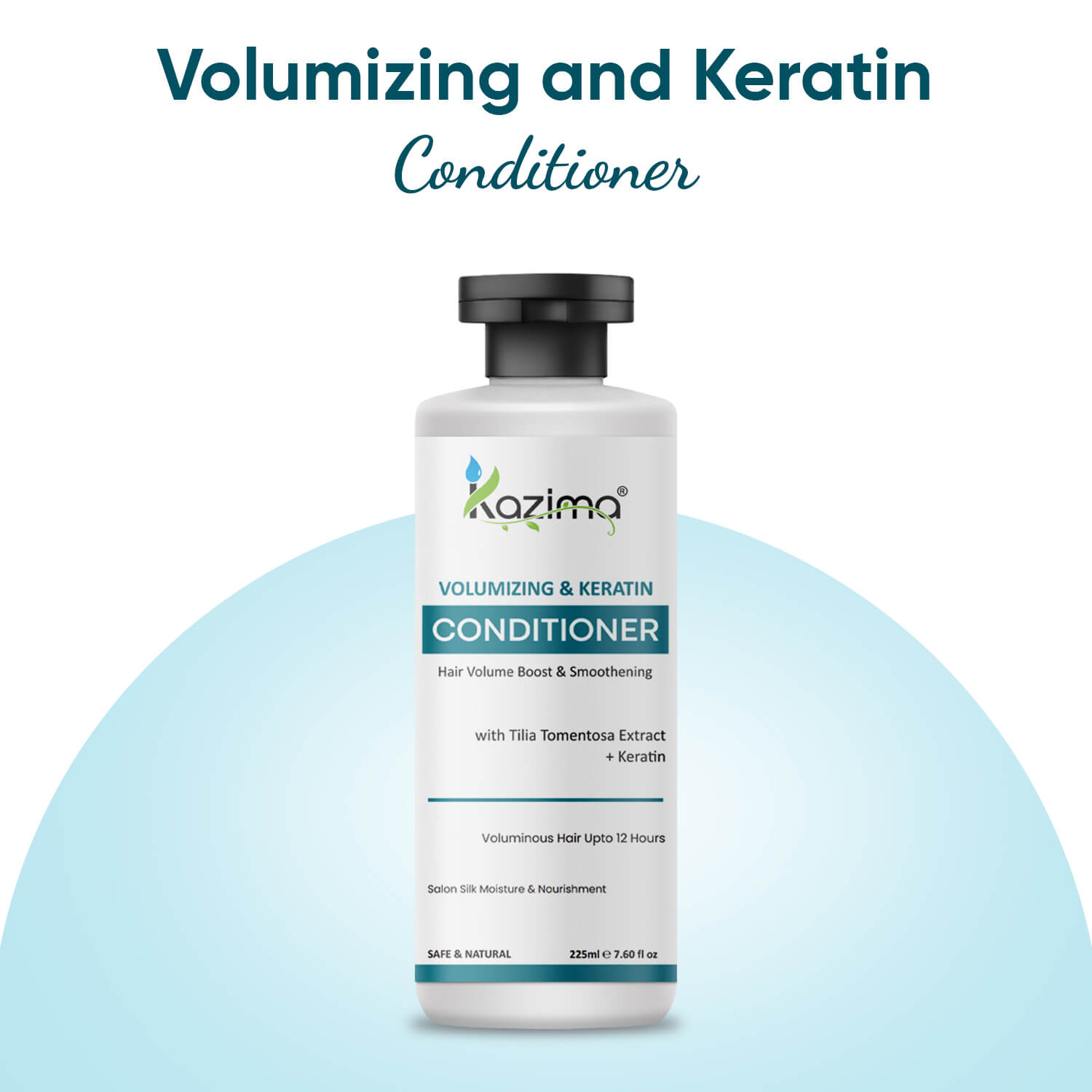 Volumizing and Keratin Conditioner 225ml - Makes hair thicker, smoother, stronger and restores shine to healthy hair