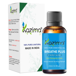 KAZIMA Breathe Plus Blend Essential Oil - Pure & Natural Therapeutic Grade For Mind & Body Sense of Relaxation