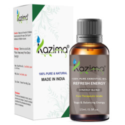 KAZIMA Refresh Energy Blend Essential Oil - Pure Natural Therapeutic Grade for Yoga & Balancing Energy