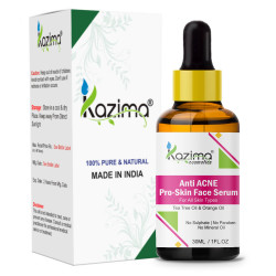 KAZIMA Anti Acne Pro-Skin Face Serum with Tea Tree, Neem and Orange Oil, 30ml